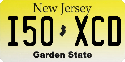 NJ license plate I50XCD