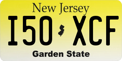 NJ license plate I50XCF