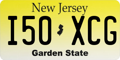 NJ license plate I50XCG