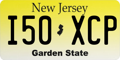 NJ license plate I50XCP