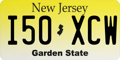 NJ license plate I50XCW
