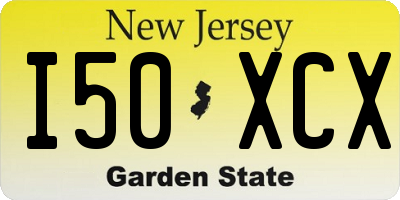 NJ license plate I50XCX