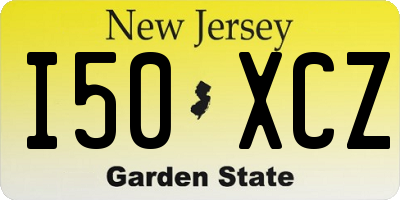 NJ license plate I50XCZ