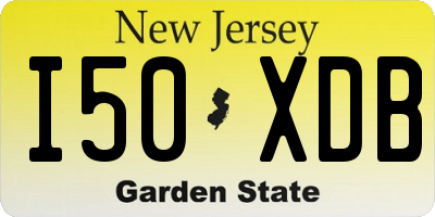 NJ license plate I50XDB