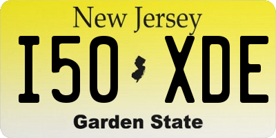 NJ license plate I50XDE