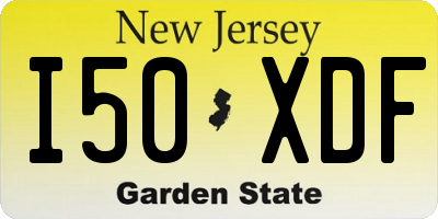 NJ license plate I50XDF