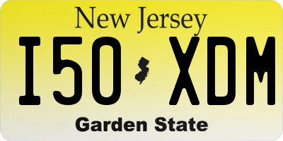 NJ license plate I50XDM