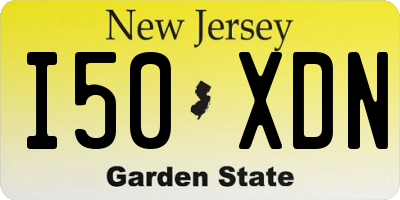 NJ license plate I50XDN