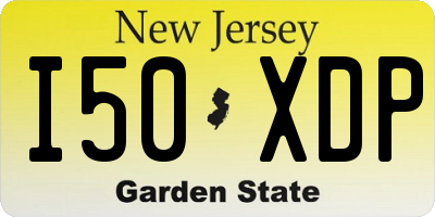 NJ license plate I50XDP