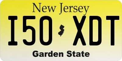 NJ license plate I50XDT
