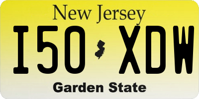 NJ license plate I50XDW