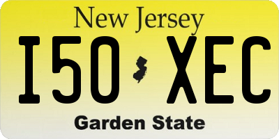 NJ license plate I50XEC