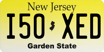 NJ license plate I50XED