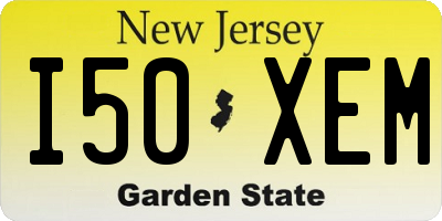 NJ license plate I50XEM