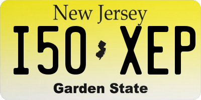 NJ license plate I50XEP