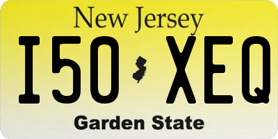 NJ license plate I50XEQ