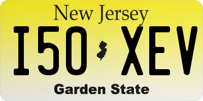 NJ license plate I50XEV