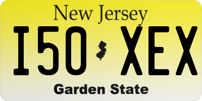 NJ license plate I50XEX