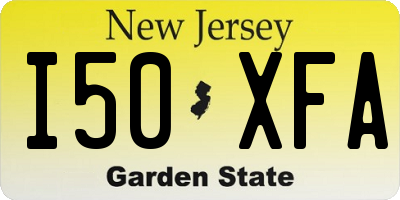 NJ license plate I50XFA