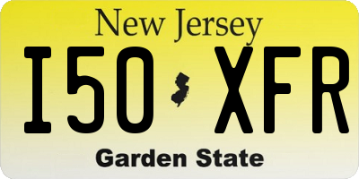 NJ license plate I50XFR