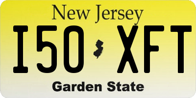 NJ license plate I50XFT