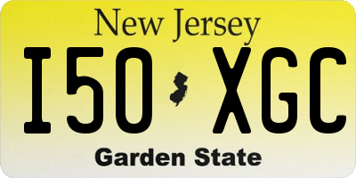NJ license plate I50XGC