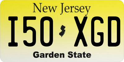 NJ license plate I50XGD