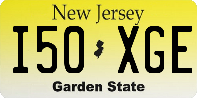 NJ license plate I50XGE