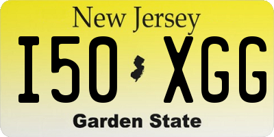NJ license plate I50XGG