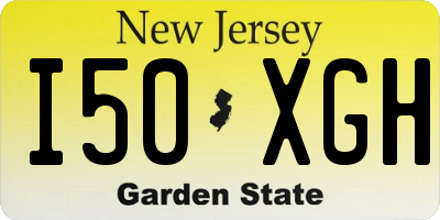 NJ license plate I50XGH