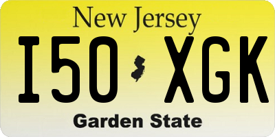 NJ license plate I50XGK