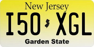 NJ license plate I50XGL