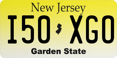 NJ license plate I50XGO