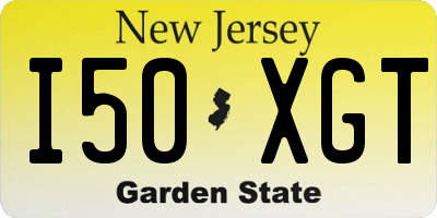 NJ license plate I50XGT