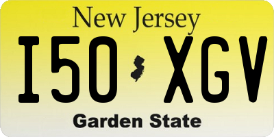 NJ license plate I50XGV