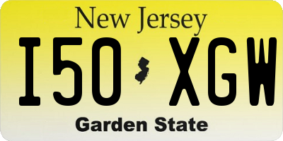 NJ license plate I50XGW