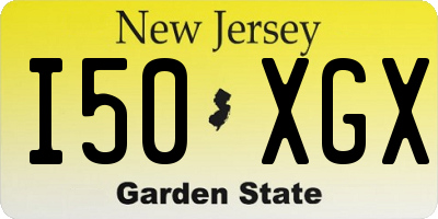 NJ license plate I50XGX