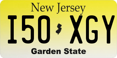 NJ license plate I50XGY