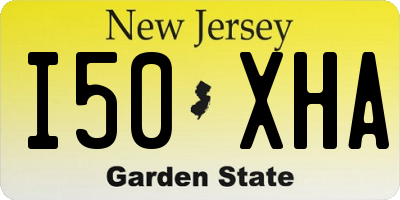 NJ license plate I50XHA