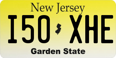 NJ license plate I50XHE