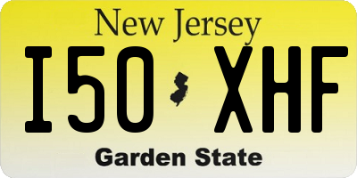 NJ license plate I50XHF