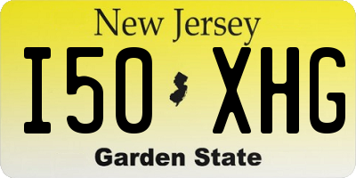 NJ license plate I50XHG