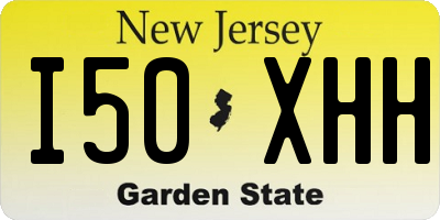NJ license plate I50XHH