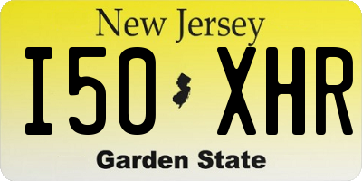 NJ license plate I50XHR