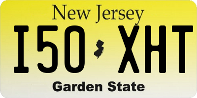 NJ license plate I50XHT