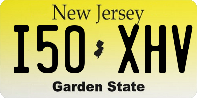 NJ license plate I50XHV