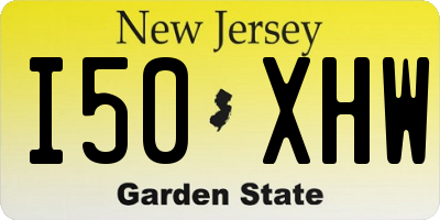 NJ license plate I50XHW