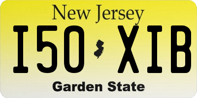 NJ license plate I50XIB