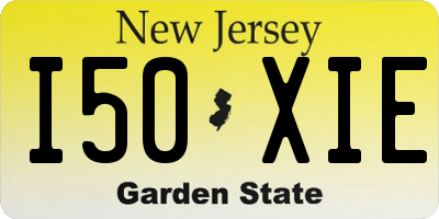 NJ license plate I50XIE