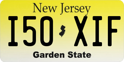 NJ license plate I50XIF